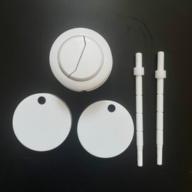 WinZo Toilet Round Dual Flush Button with Toilet Seat Bolts Caps Replacement Kits,White