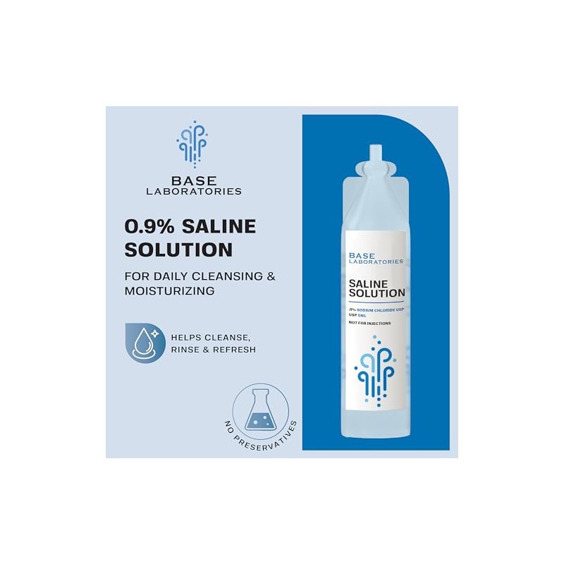 BASE LABORATORIES 0.9% Saline Solution Vials - Versatile 0.9% Sodium
