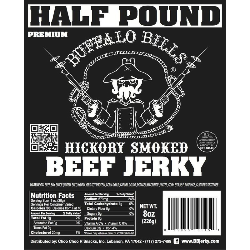 Buffalo Bills 8oz Premium Hickory Beef Jerky Pieces (hickory smoked