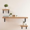 AnanJing 4 Pack Heavy Duty Floating Shelf Brackets, Black Metal