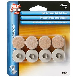 Shepherd Hardware 9934 1-Inch Felt Nail On Furniture Pads, 8-Pack,Almond
