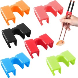 6PCS Reusable Chopstick Helpers – Training Chopstick Holders for Kids & Beginners, Mixed Color Kitchen Tableware for Easy Learning