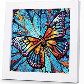 Butterfly Diamond Painting Children's Diamond Painting for Craft Set Children from 6 Years, DIY 5D Diamond Painting Pictures for Crafts Girls 6 7 8 9 10 11 12 Years with Diamond Painting Accessories