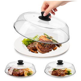 Upgraded 2 Pack 10in Glass Cover For Microwave, Microwave-Safe Glass Lid Suitable For Cooking Utensils, Baking Tray Covers, Heating Food, Maintain Clean, High-Strength, Glass Splash-Proof Cover