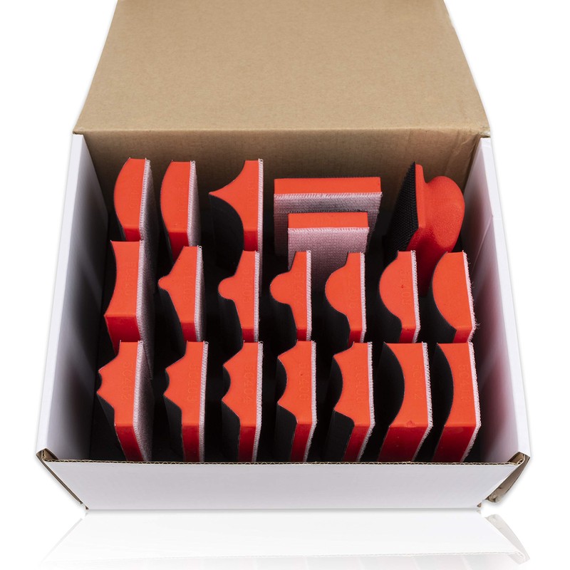 20pc Hand Sanding Block Set - Hook and Loop Interchangeable