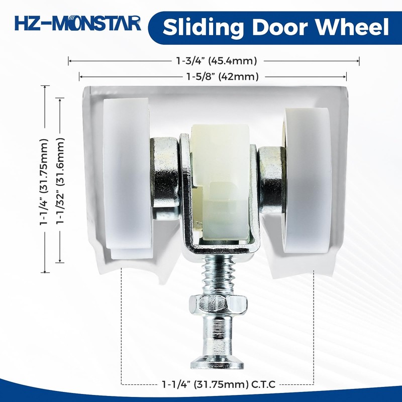 HZ-MONSTAR 2 Pack Sliding Pocket Door Hardware Kit, Sliding Door