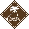 Falling Coconuts 12" x 12" Tropical Beach Tin Road Sign