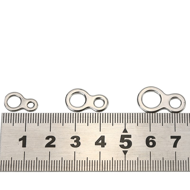 60pcs Stainless Steel Solid Fishing Figure 8 Jigging Rings Lure