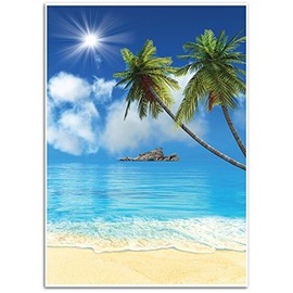 BLUE PANDA Tropical Beach Background - Photography Backdrop - Great for Studio, Booth, Party, Photo, Wedding, Business Use, 4.9 x 7.2 Feet