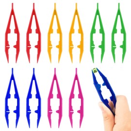 10PCS Plastic Fuse Beads Tweezer, Color 3.9" Plastic Perler Beads Tweezers for Kids/Crafts Handmade Beads Crafts for Fuse Bead Tweezers