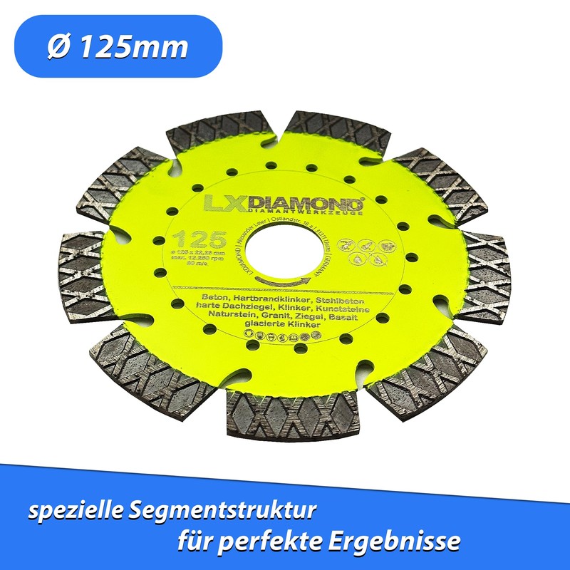 LXDIAMOND Diamond Cutting Disc 125 mm x 22.23 mm -