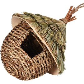 Casas de Colibrí para Colgar al Aire Libre Casa de ColibríesNidos para AvesNido de Casa de Colibrí Tejido a Mano Encantador Columpio de Colibrí Nido de Pájaro Colgado de Hierba Natural para Jardín