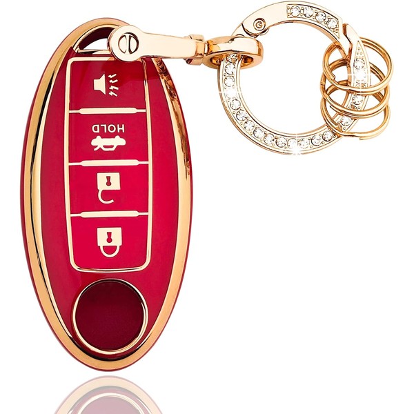OLLEN Key Fob Cover with Bling Ring, Soft TPU Key