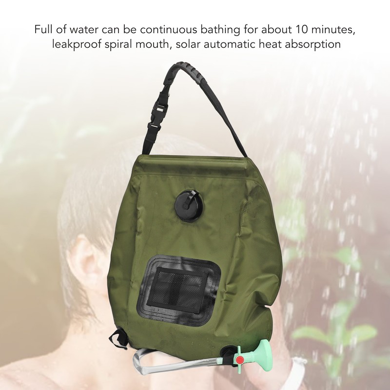 Green 20L Solar Heating Shower Bag Foldable PVC Folding Camping