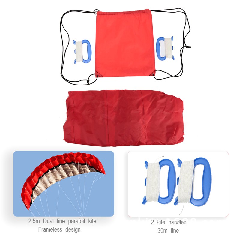 2.5m Soft Double Line Kite Sports Beach Surfing Stunt Kite