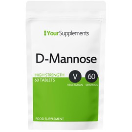 YourSupplements D-Mannose Tablets 1000mg | Easy Swallow Coated Tablets | 60 Pack | High Strength | Natural Relief & Vegan Friendly