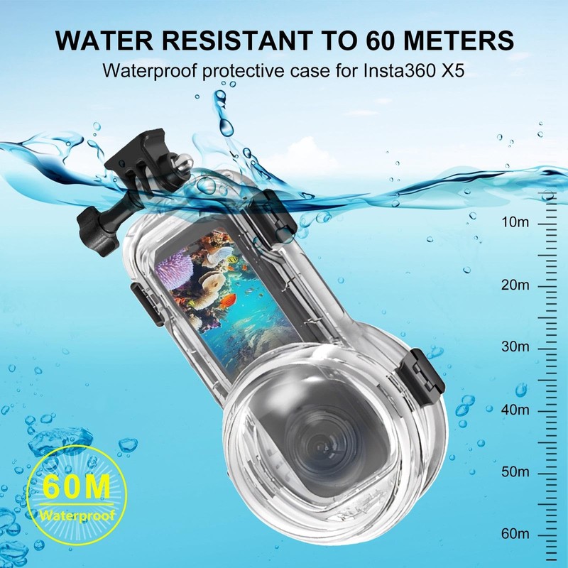 Invisible Dive Case for Insta360 X5, FotStdio Insta 360 X5