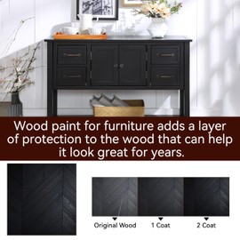 Brohood Wood Paint, Wood Paints for Furniture Cabinet Kitchen, Semi-Gloss Black Scratch Repair for Surface Renovation, 1.5 Oz Black Paint for Spots and Chips