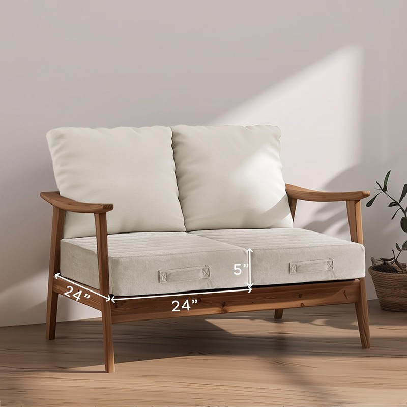 Codi Thick Replacement Couch Cushions, Upholstery Foam with Washable Covers