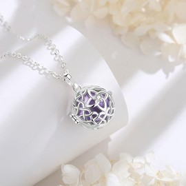 EUDORA Harmony Ball Harmony Ball Chain Pregnancy Guardian Angel Tree of Life Pendant for Women, Mexico Bola Music Necklace, Angel Caller Chain with Pendant, Jewellery Gifts for Women, 114 cm + 76 cm