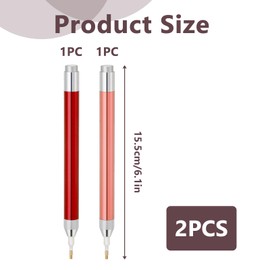 2 Pieces Diamond Spot Lighting Pen with Light, Diamond Spot Brush, Diamond Art Accessories Tools LED Light Drill Pen for Diamond Painting Embroidery Supplies DIY Ballpoint Drill Tool Rose Gold & Red