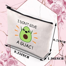 Avocado Cosmetic Bag Avocado Lover Gift Guacamole Gift I Don't Give a Guac Funny Avocado Themed Travel Pouch Vegetarian Gift (give a Guac CA)