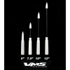 VMS RACING Anti-Theft Retractable White 50 Caliber Bullet Stubby Antenna