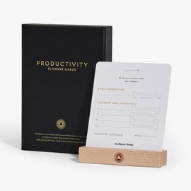 Productivity Planner Cards with Display Stand, Compact Desk-Friendly Daily Prioritization Cards, Inspirational Quotes, Dual-Purpose Design for Daily Organization and Notes