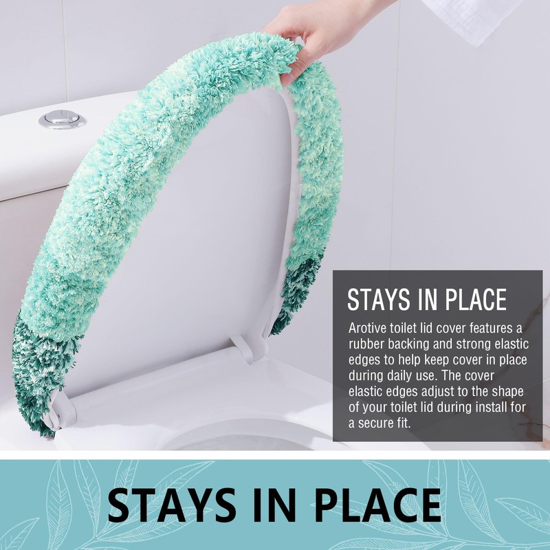 Arotive Soft Microfiber Bathroom Toilet Lid Cover, Machine Washable Seat