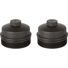 GETOPAUTO 3C3Z6766CA Oil Filter Cap Compatible with Ford 6.0 6.4 Powerstroke 2003-2010 F250 F350 F450 F550 Super Duty,2003-2005 Excursion,6.0L 6.4L Diesel Replaces EC-781,3C3Z-6766-CA (Set of 2)