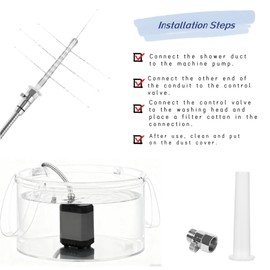 Portable Shower Enema System, Electric Handheld Toilet Bidet Sprayer,Vaginal and Anal Cleaning Kit with 6 Nozzle and 5.74 Ft Metal Hose