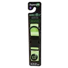 Petmate Glow-in Dark Adjustable Collar, 1" x 16-26", Light Green