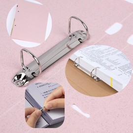 2 Ring Binder Mechanism, Wanfoou Pack of 6 D-shaped Metal Clip 2 Ring Binder Replacement, Metal Clip Ring Binder for Paper Storage, Folders, Planners, Accessories