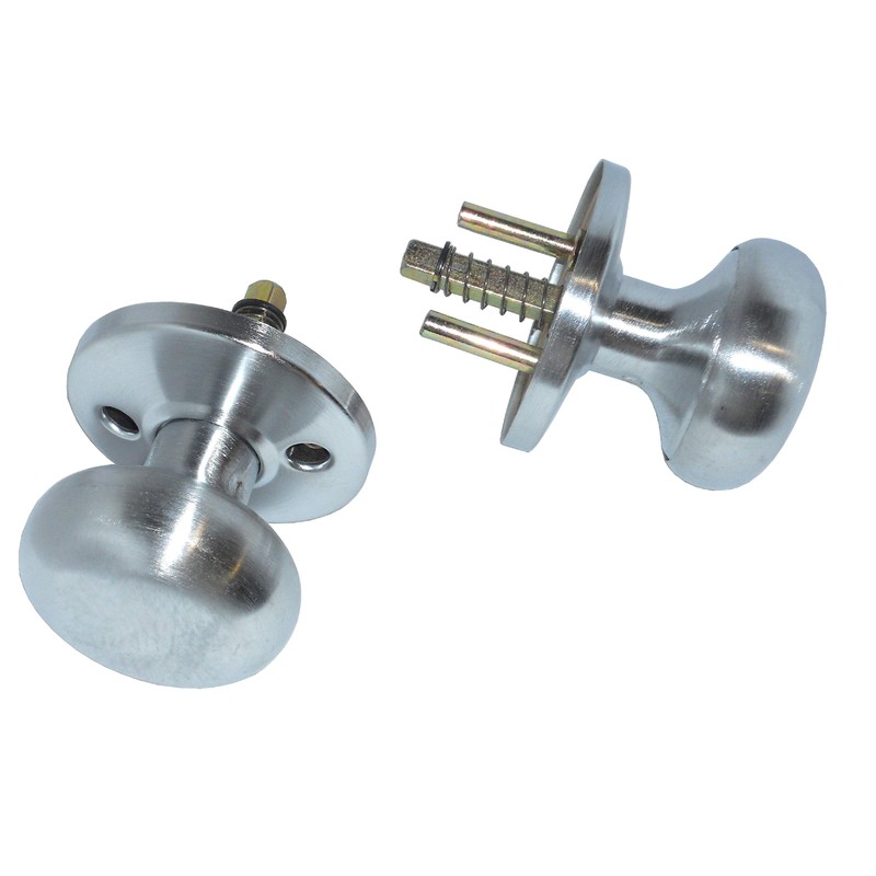 Em-D-Kay Dull Chrome Solid Knob and Rosette Assembly Kit (Fits