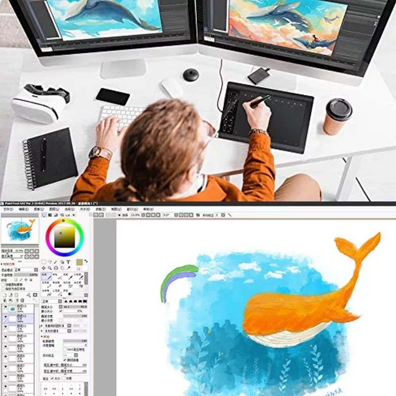 Fnbrli Tableta Gráfica 10x6 Con 8192 Niveles De Presión Y