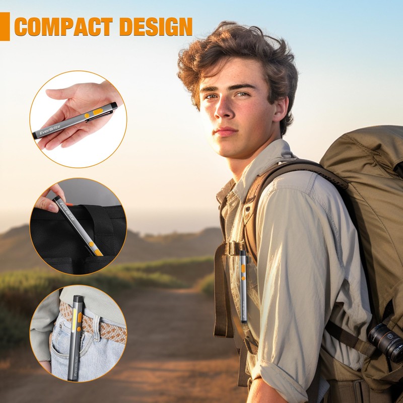 EverBrite Pen Flashlight, Rechargeable LED Pen Light, COB Light with