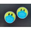 Boxed In 2 Vinyl Smiley Face Stickers with Mask Hospital