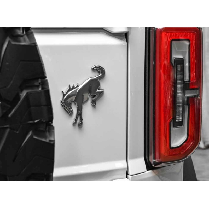 OEM M2DZ-9942528-A Silver Bucking Bronco Tailgate Emblem Made for Bronco