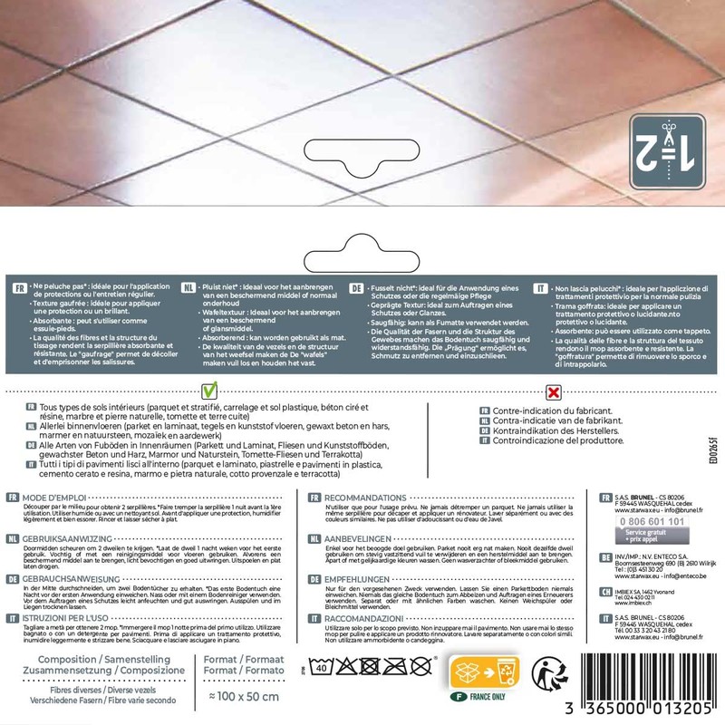Starwax Extra White Double Waffle Floor Cloths - 50cm x