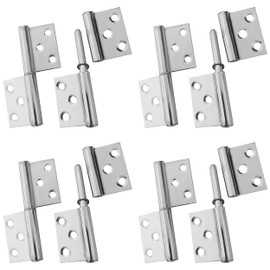 Hardbase Hardware Hinge, Flag Hinge, Stainless Steel Hinge, 360 Degree Rotation, Can Be Inserted and Removed, Easy Separation of Door and Door Frame (0.1 inch (2 mm) Thickness (8 Pieces)