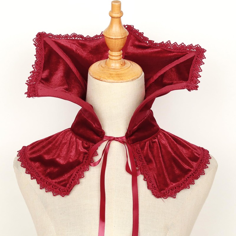 keland Victorian Black Ruffle Collar Retro Gothic Cosplay Costume Accessory,