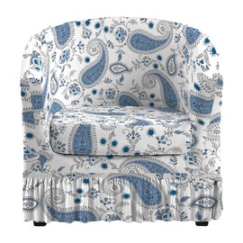 FUANGUI 2 Piece Club Chair Slipcover Stretch Barrel Chair Covers Armchair Slipcovers Soft Removable Washable Chair Covers, Living Room Chair Couch Covers Protectors