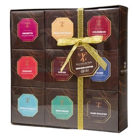 Coffee Gifts - Coffee Gifts For Men, 9 Flavoured Ground Coffee For Cafetiere Coffee Gifts For Women | French Vanilla Coffee, Irish Coffee, Italian, Hazelnut, Christmas Gifts For Him, Her (Ground)