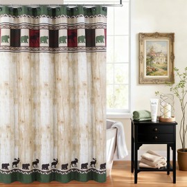 DS BATH Woodland Shower Curtain,Fabric Shower Curtain,Shower Curtains for Bathroom,Bathroom Curtains,Waterproof Shower Curtain,72" W x 72" H