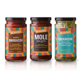 Ya Oaxaca - Variety Pack - Includes 1 Jar Each Mole Negro, Barbacoa, & Escabeche - Great Marinade for Chicken, Pork, or Veggies - Non-GMO, Gluten Free - 12oz (Pack of 3)