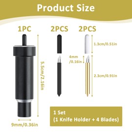 5PCS Explore Deep Cut Blade, Fine Point Blade Housing with Housing for Cricut Maker, Maker 3, Air 3, Air 2, Air, One, Explore 3, for Slicing Cuts Cardstock, with 4 Blades, Cricut Deep Cut Blade