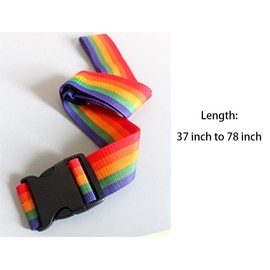 JDYYICZ 2 Pack Adjustable Luggage Straps for Suitcases, Easy to Identify Travel Belt, Keep Suitcase Secure While Traveling (Rainbow Color)