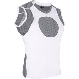 Exxact Sports - Protector de pecho de béisbol para jóvenes, protector de pecho acolchado para esternón, protector de pecho de softbol para niñas y jóvenes (blanco, YL)