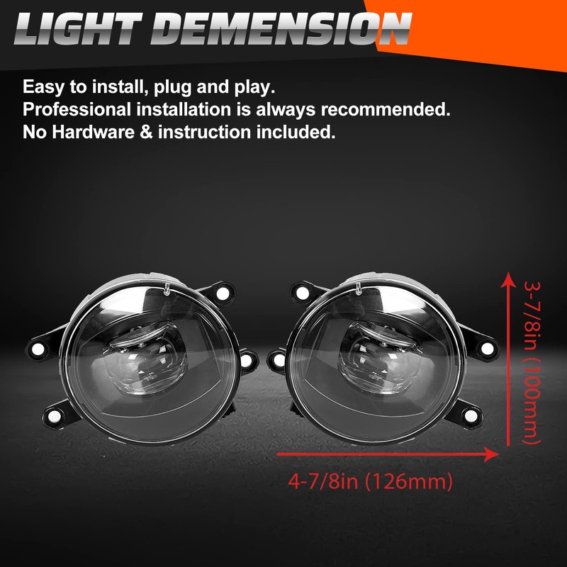 Kojem LED Fog Light Compatible with 2014-2022 Toyota Tundra 4Runner