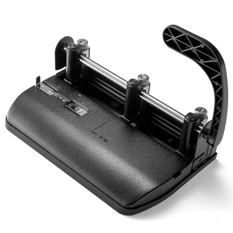 Officemate 90078 Heavy Duty Adjustable 2-3 Hole Punch with Lever